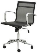 Cadeira Sevilha Eames Baixa Cromada Tela Preta - 38053 Sun House