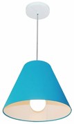 Lustre Pendente Cone Md-4028 Cúpula em Tecido 25/30x12cm Azul Turquesa - Bivolt