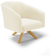 Poltrona Decorativa Giratória MA30 Stella Cotelê Int/Veludo D03 - D'Rossi - Off White