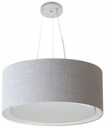 Lustre Pendente Cilíndrico Duplo Md-4124 Cúpula em Tecido 50x25cm Rustico Cinza - Bivolt