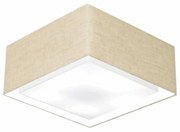 Plafon Quadrado Md-3040 Cúpula em Tecido Dupla 30/70x70cm Rústico Bege - Bivolt