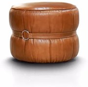 Puff Zarina Couro Caramelo 50cm - 70028 Sun House