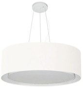 Lustre Pendente Cilíndrico Duplo Md-4126 Cúpula em Tecido 80x30cm Branco - Bivolt