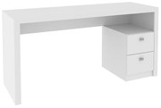 Mesa com 2 Gavetas para Escritório Home Office ME4130 MDP Branco G69 - Gran Belo