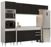 Armário de Cozinha Modulada 4 Peças CP11 Balcão com Tampo Branco/Preto