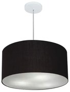 Lustre Pendente Cilíndrico Md-4243 Cúpula em Tecido 45x25cm Preto - Bivolt