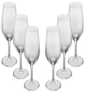 Conjunto 6 Taça De Champagne 260Ml Cristal Ecologico Columba  Optic - Wolff