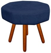 Puff Banqueta Decorativo Veronês Suede Azul Marinho - D'Rossi