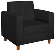 Poltrona Decorativa Denver Suede Preto - ADJ Decor