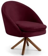 Poltrona Decorativa Base Giromad Madeira Rafa C-278 Veludo Marsala - D