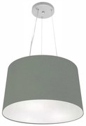 Lustre Pendente Cone Md-4153 Cúpula em Tecido 30/45x40cm Cinza Escuro - Bivolt