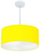 Lustre Pendente Cilíndrico Md-4100 Cúpula em Tecido 50x25cm Amarelo - Bivolt