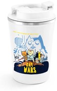 Copo Térmica Chá Café e Cerveja 470ml Cat Wars - Branco