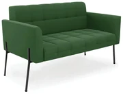 Sofá Namoradeira 2 Lugares Pé de Ferro Preto Elisa Suede D03 - D'Rossi - Verde