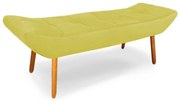 Puff Banqueta 140cm Maya Pés Palito Suede Amarelo - Sheep Estofados - Amarelo