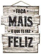 Quadro Placa Decorativa Madeira Ripas Frases 44x52 cm - D'Rossi