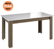 Mesa Fixa Jantar Cozinha Multiuso 150x78cm - Ameixa/branco