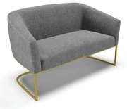 Sofá 2 Lugares Namoradeira Industrial Dourado Stella Linho D03 - D'Rossi - A26 Grafite