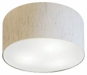 Plafon Cilíndrico Md-3048 Cúpula em Tecido 50x21cm Linho Bege - Bivolt