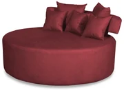 Sofá Chaise Eva Redondo 02 Lugares Suede Vermelho