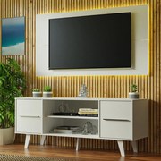 Rack Madesa Copenhagen e Painel para TV até 55 Polegadas Branco Cor:Branco