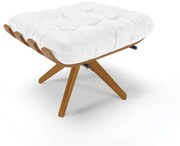Puff Giratório Costela Sintético PU Base de Madeira MA30 M11 - D'Rossi - Branco