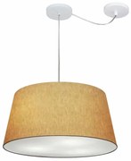 Lustre Pendente Cone Com Desvio de Centro Vivare Md-4282 Cúpula em Tecido 40x50cm - Bivolt