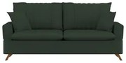 Sofá 160cm 2 Lugares com Almofadas Pés Curvos Veras Suede D05 Verde Es