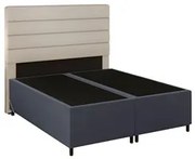 Cabeceira com Base Cama Box Casal Queen 158x198 Hit ID5 Suede Cinza/Li