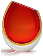 Vaso 210 MS Bicolor Vermelho com Âmbar Murano Cristais Cadoro