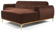 Sofá 350cm 6 Lugares com Chaise Direito Pés Gold Molino C-276 Veludo T