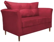 Namoradeira Ibis Decorativa 2 Lugares 1,35 m Recepção Quarto Sala Suede Vermelho