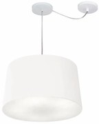 Lustre Pendente Cone Com Desvio Md-4281 Cúpula 30/40x45cm Branco - Bivolt