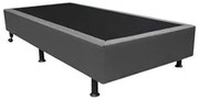 Base Box para Cama Solteiro 88x188cm Liz S05 Sintético Cinza - Mpozena