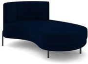 Chaise Longue Divã 164cm Braço Esquerdo Logus D06 Veludo Azul - Mpozen