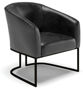 Poltrona Decorativa Industrial Preto Stella Sintético PU D03 - D'Rossi - Preto