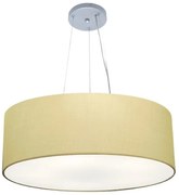 Lustre Pendente Cilíndrico Md-4070 Cúpula em Tecido 80x30cm Algodão Crú - Bivolt