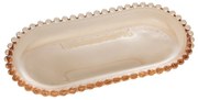 Travessa Cristal Oval Pearl Âmbar 24x12x2cm 28408 Wolff