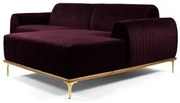 Sofá 350cm 6 Lugares com Chaise Direito Pés Gold Molino C-292 Veludo U