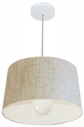 Lustre Pendente Cone Md-4241 Cúpula em Tecido 30/45x40cm Rustico Bege - Bivolt