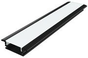 Perfil Embutir Para Fita De Led 100cm Aluminio Preto Way