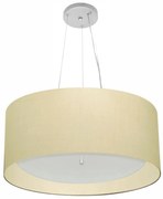 Lustre Pendente Cilíndrico Md-4145 Cúpula em Tecido 50x25cm Algodão Crú - Bivolt