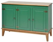 Buffet Antoine 3 Portas cor Verde com Amendoa 114 cm - 62647 Sun House