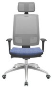 Cadeira Office Brizza Tela Cinza Com Encosto Assento Concept Baltico Autocompensador 126cm - 63198 Sun House