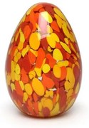 Peso Multicor Pequeno Oval Amarelo, Laranja e Coral Murano Cristais Cadoro