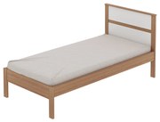 Cama de solteiro MDP CM8004 Amendoa/Branco G69 - Gran Belo