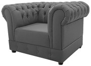 Poltrona Decorativa Chesterfield Ana Corano Cinza - ADJ Decor