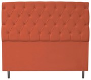 Cabeceira Estofada Liverpool 140 cm Casal Suede Terracota - ADJ Decor