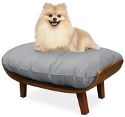 Cama Pet Costela para Cães e Gatos Almofadada Suede Cinza