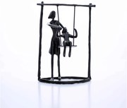 Escultura Decorativa em Metal Preto Balanço 18x13,5 cm - D'Rossi